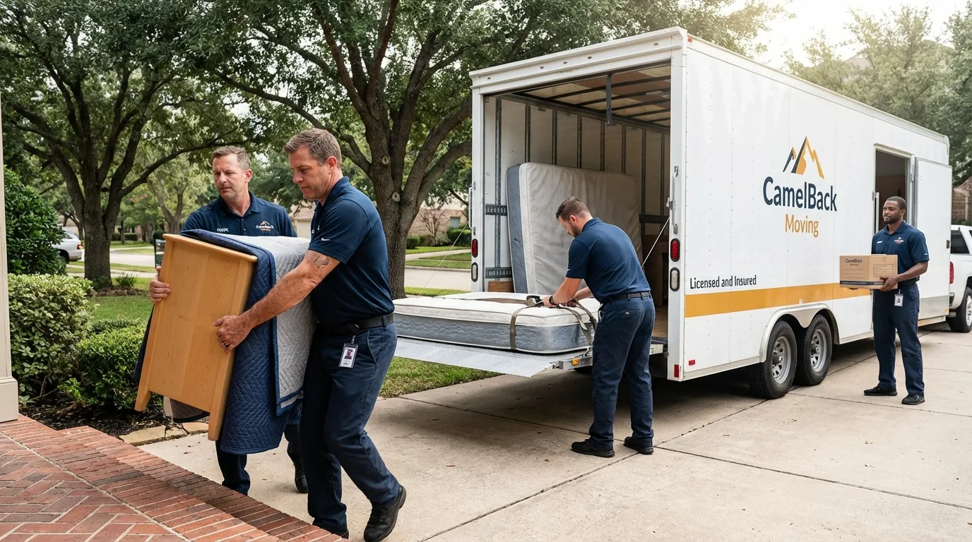 Crew loading residential truck for cross-state move from Taylorsville, KY