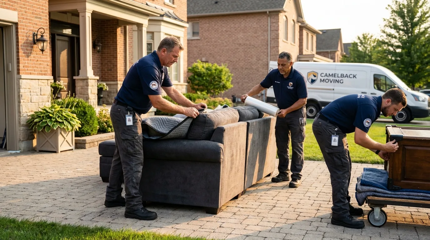 Large estate moving crew wrapping furniture in Taylorsville, KY