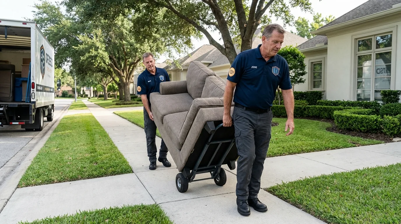 Local residential moving crew loading furniture in Taylorsville, KY